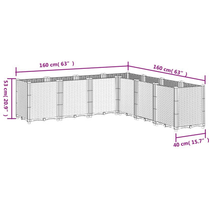 Vaso/floreira 160x160x53 cm PP branco