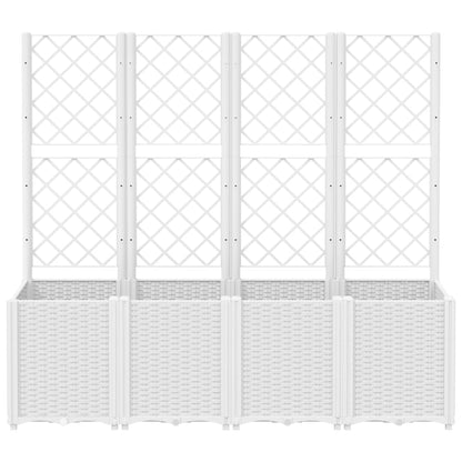 Vaso/floreira de jardim c/ treliça 160x40x140 cm PP branco