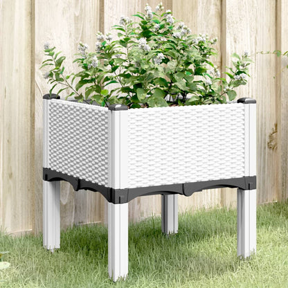 Vaso/floreira de jardim c/ pernas 40x40x42 cm PP branco