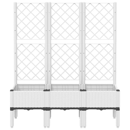 Vaso/floreira de jardim c/ treliça 120x40x142 cm PP branco