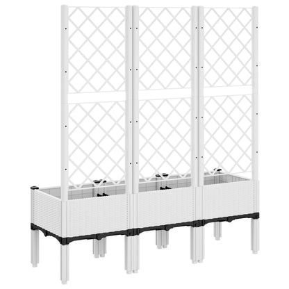 Vaso/floreira de jardim c/ treliça 120x40x142 cm PP branco