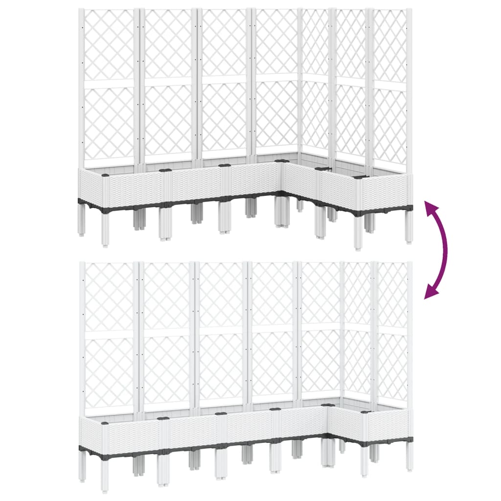 Vaso/floreira de jardim c/ treliça 160x120x142 cm PP branco