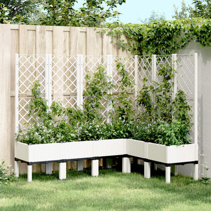 Vaso/floreira de jardim c/ treliça 160x120x142 cm PP branco