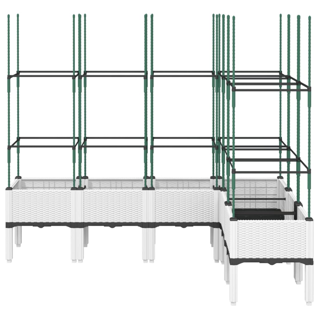 Vaso/floreira de jardim c/ treliça 160x120x142,5 cm PP branco