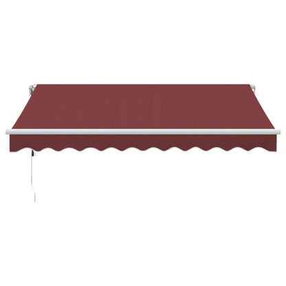 Toldo retrátil automático com luz LED 300x250 cm bordô