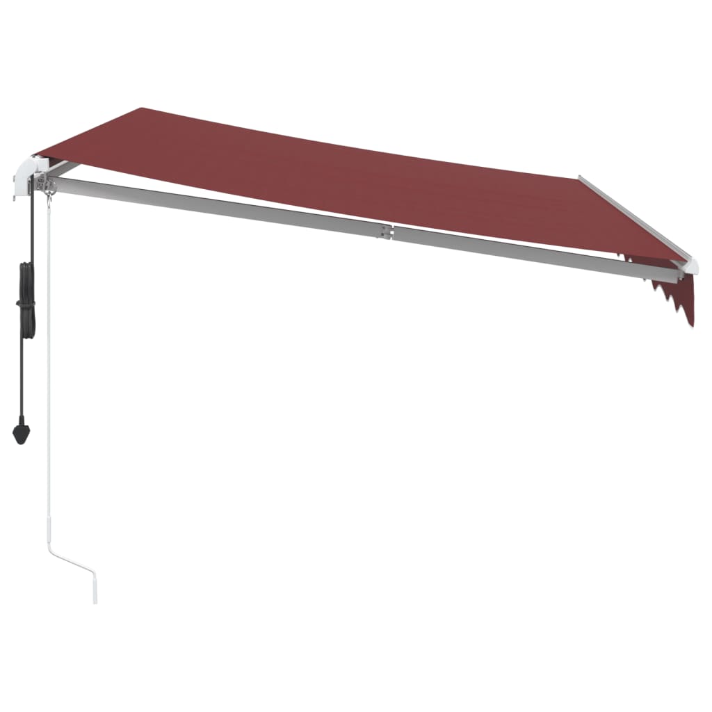 Toldo retrátil automático com luz LED 300x250 cm bordô