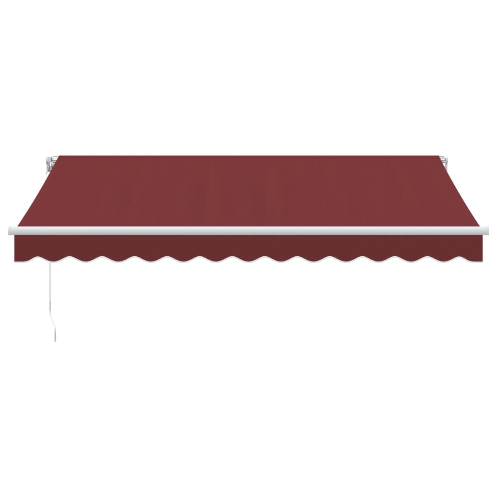 Toldo retrátil manual com luz LED 350x250 cm bordô