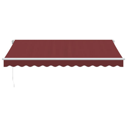 Toldo retrátil manual com luz LED 350x250 cm bordô