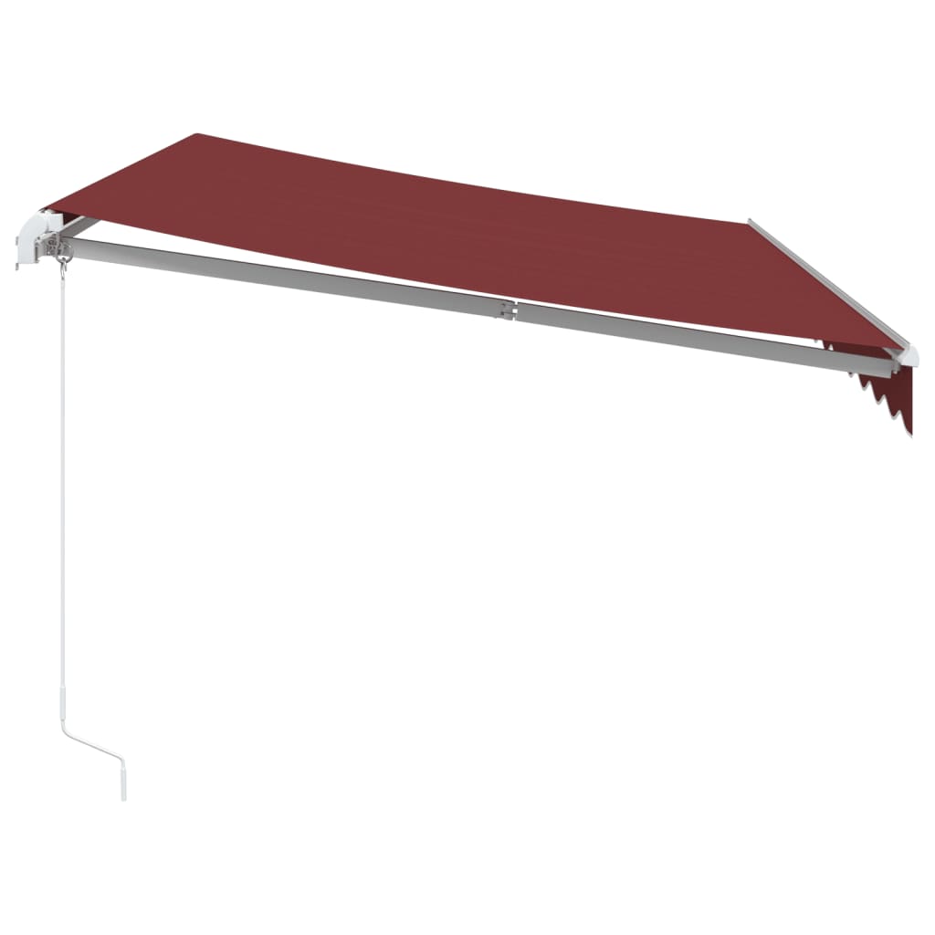 Toldo retrátil manual com luz LED 350x250 cm bordô