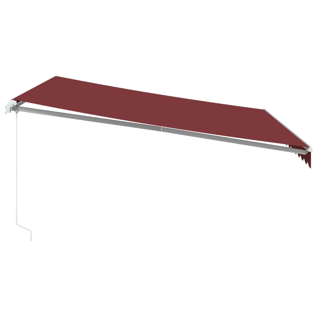 Toldo retrátil manual com luz LED 400x300 cm bordô