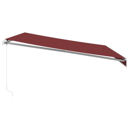 Toldo retrátil manual com luz LED 450x300 cm bordô