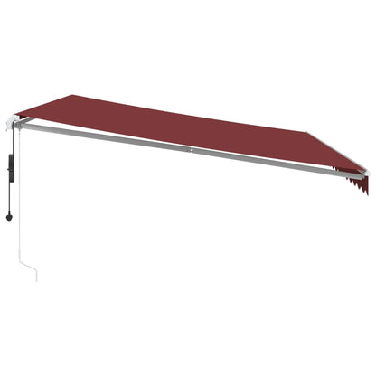 Toldo retrátil automático com luz LED 450x300 cm bordô