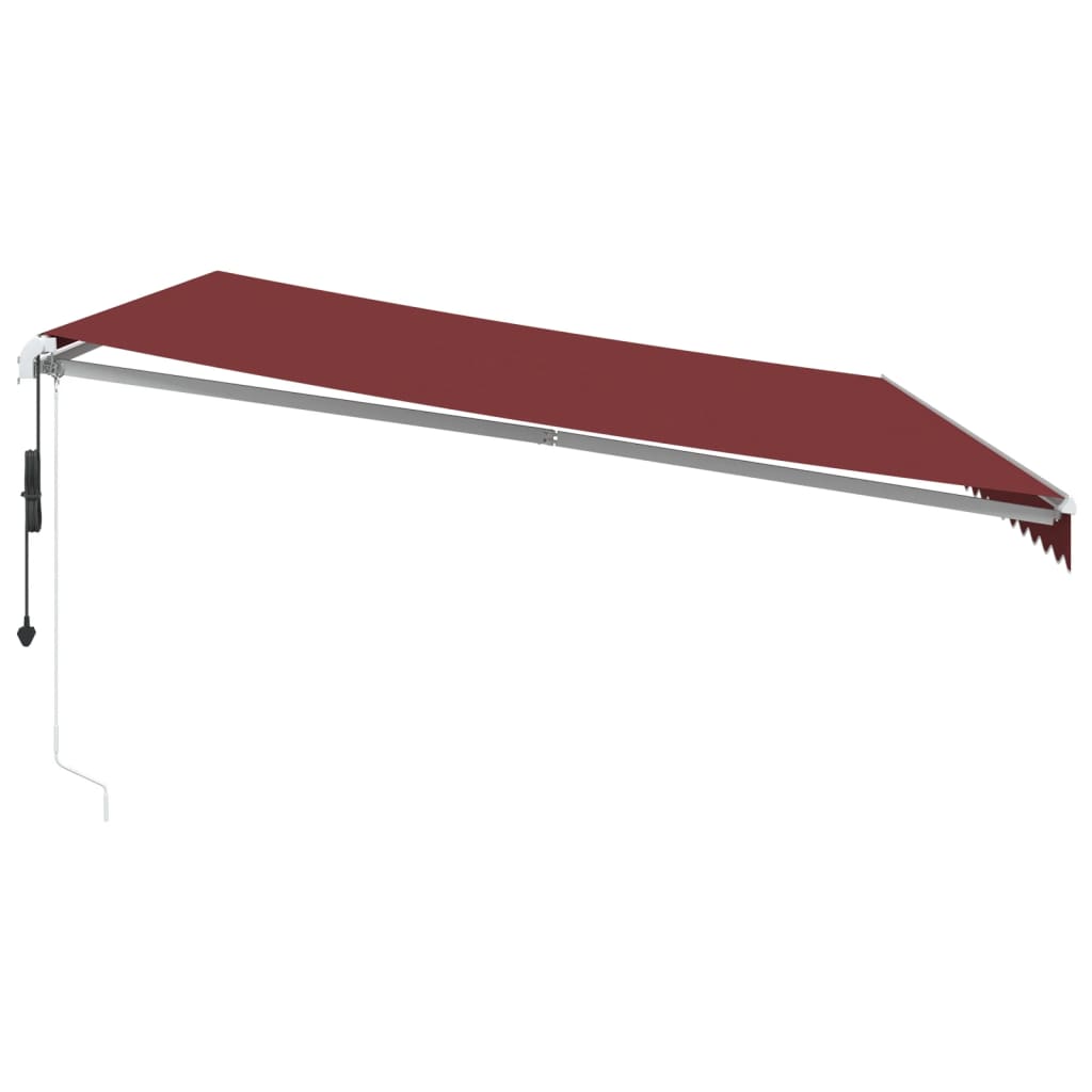 Toldo retrátil automático com luz LED 500x300 cm bordô