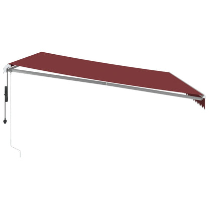 Toldo retrátil automático com luz LED 500x300 cm bordô