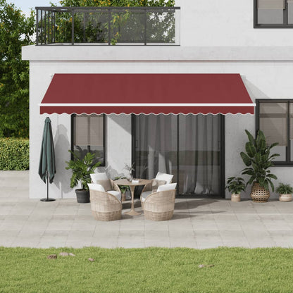 Toldo retrátil automático com luz LED 500x300 cm bordô