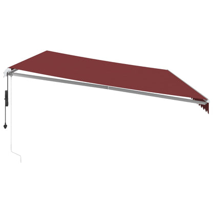 Toldo retrátil automático com luz LED 600x300 cm bordô