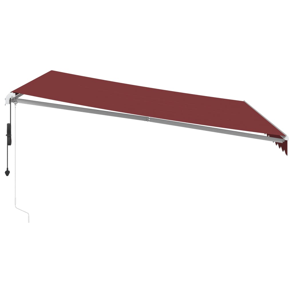 Toldo retrátil automático com luz LED 400x350 cm bordô