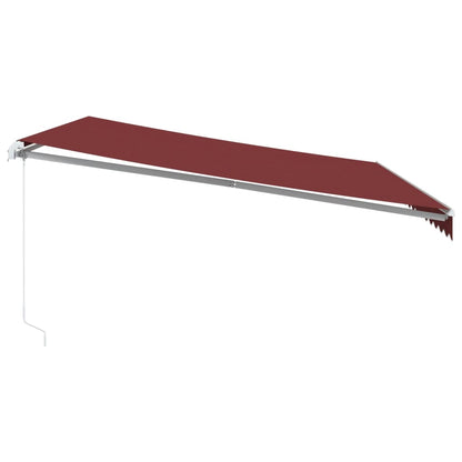 Toldo retrátil manual com luz LED 450x350 cm bordô