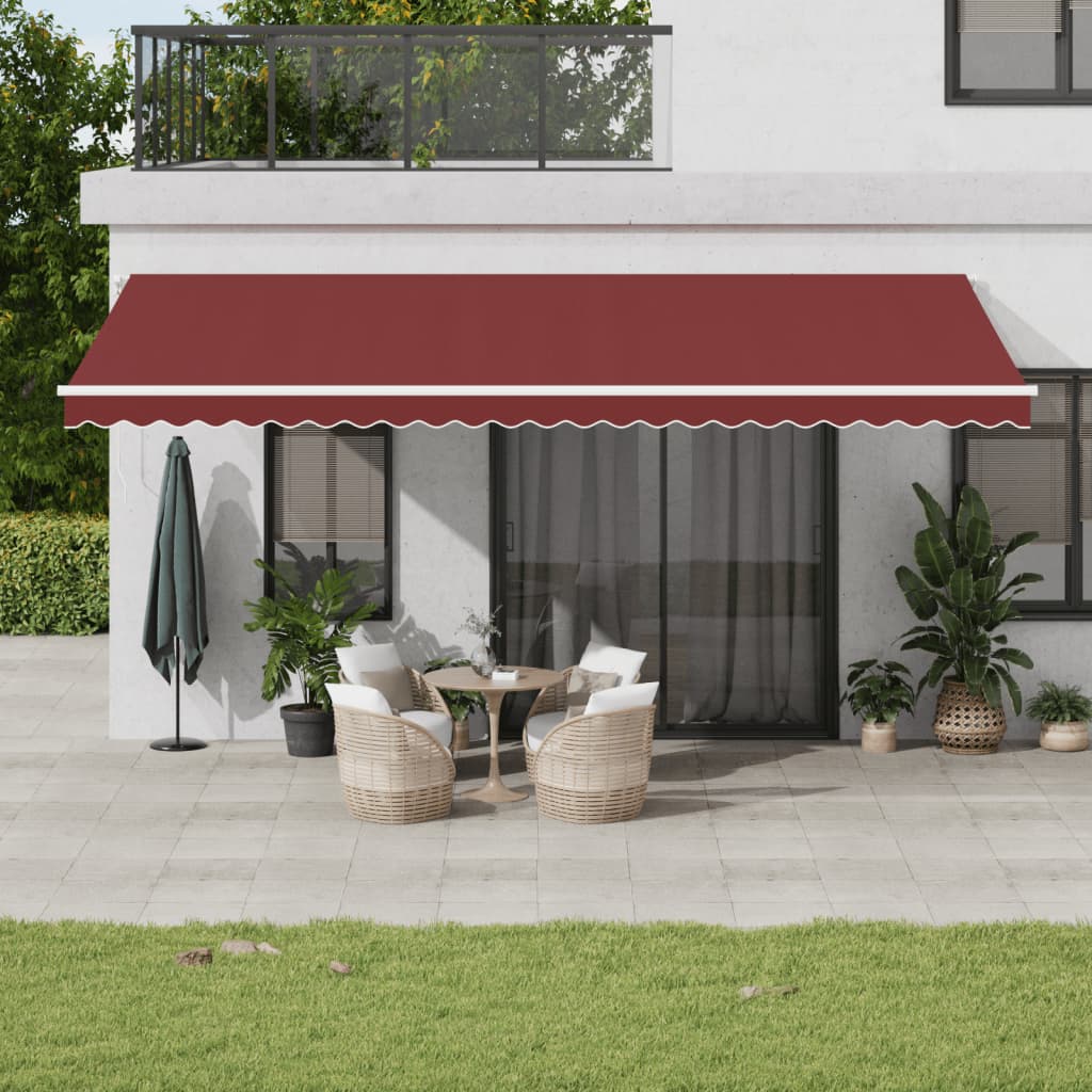 Toldo retrátil manual 600x350 cm bordô