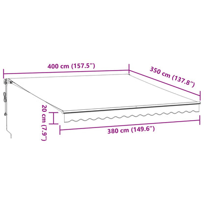 Toldo retrátil automático 400x350 cm bordô