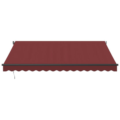 Toldo retrátil automático com luzes LED 400x350 cm bordô