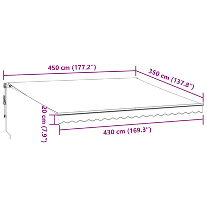 Toldo retrátil automático 450x350 cm bordô