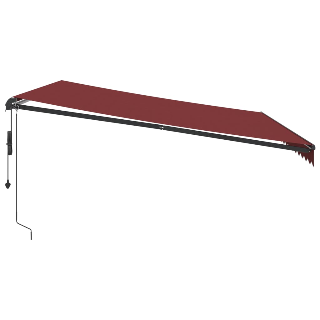 Toldo retrátil automático com luzes LED 450x350 cm bordô