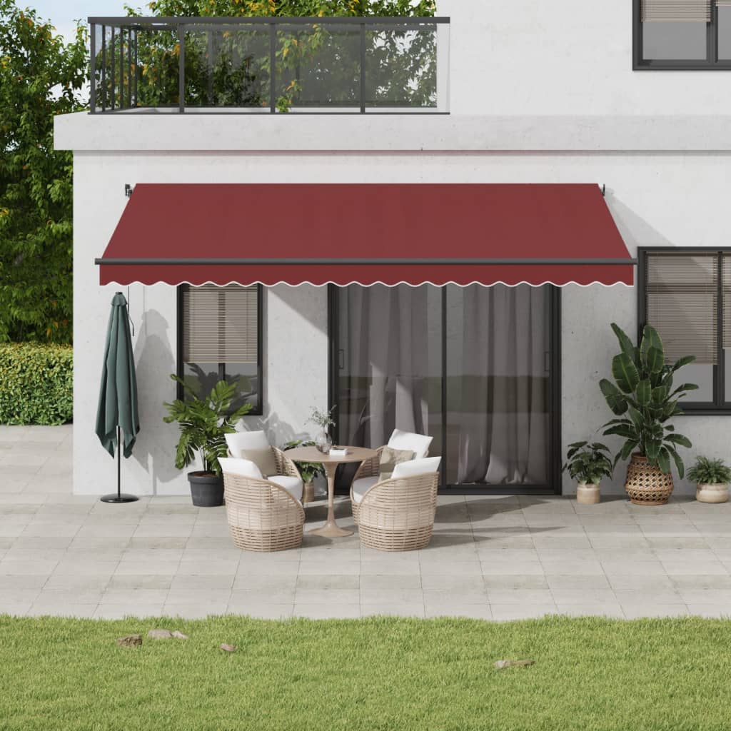 Toldo retrátil manual 500x350 cm bordô