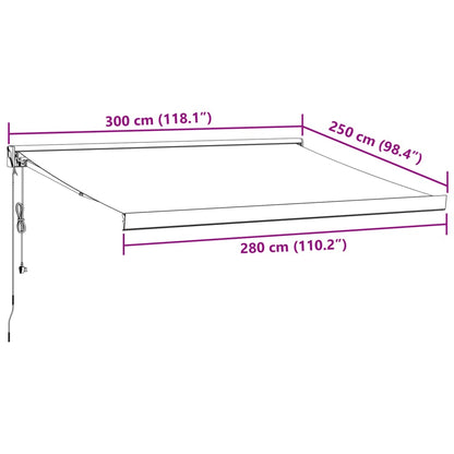 Toldo retrátil automático 300x250 cm bordô