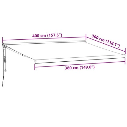 Toldo retrátil automático 400x300 cm bordô