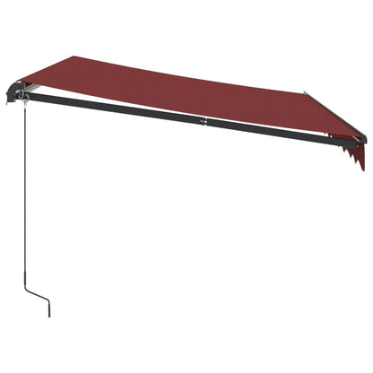 Toldo retrátil manual com luzes LED 300x250 cm bordô