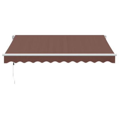 Toldo retrátil automático com luz LED 300x250 cm castanho