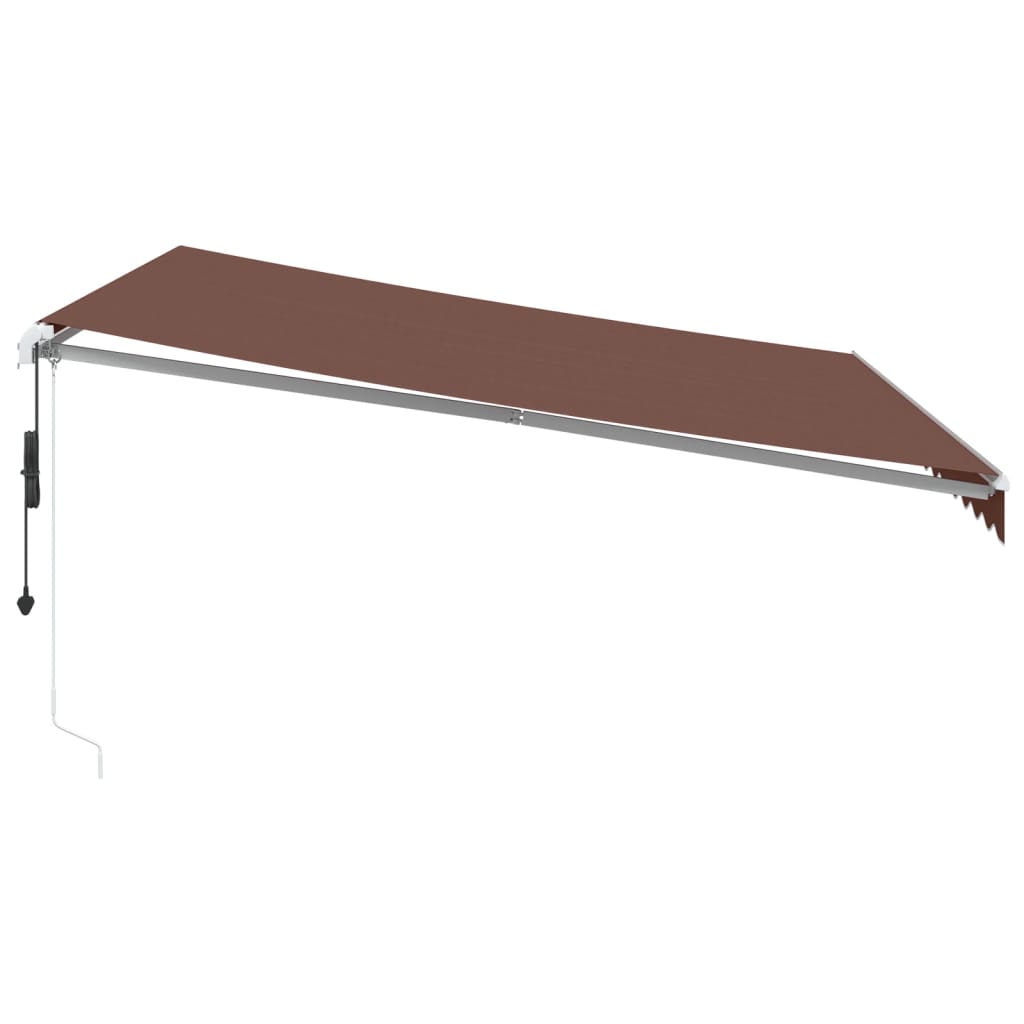 Toldo retrátil automático com luz LED 400x300 cm castanho