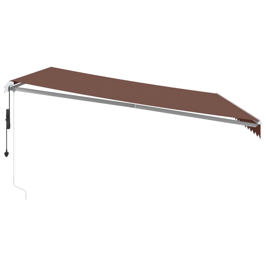 Toldo retrátil automático com luz LED 450x300 cm castanho