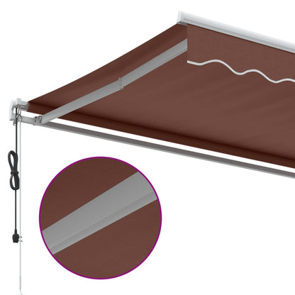 Toldo retrátil automático 600x350 cm castanho