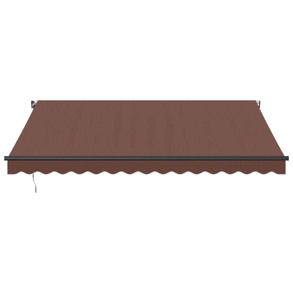 Toldo retrátil manual com luzes LED 400x350 cm castanho