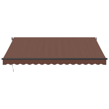 Toldo retrátil manual com luzes LED 400x350 cm castanho