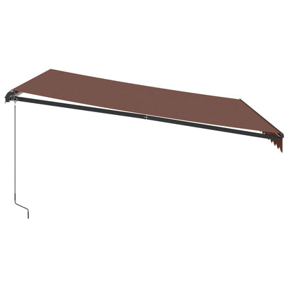 Toldo retrátil manual com luzes LED 400x350 cm castanho