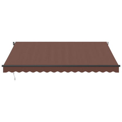 Toldo retrátil automático com luzes LED 400x350 cm castanho