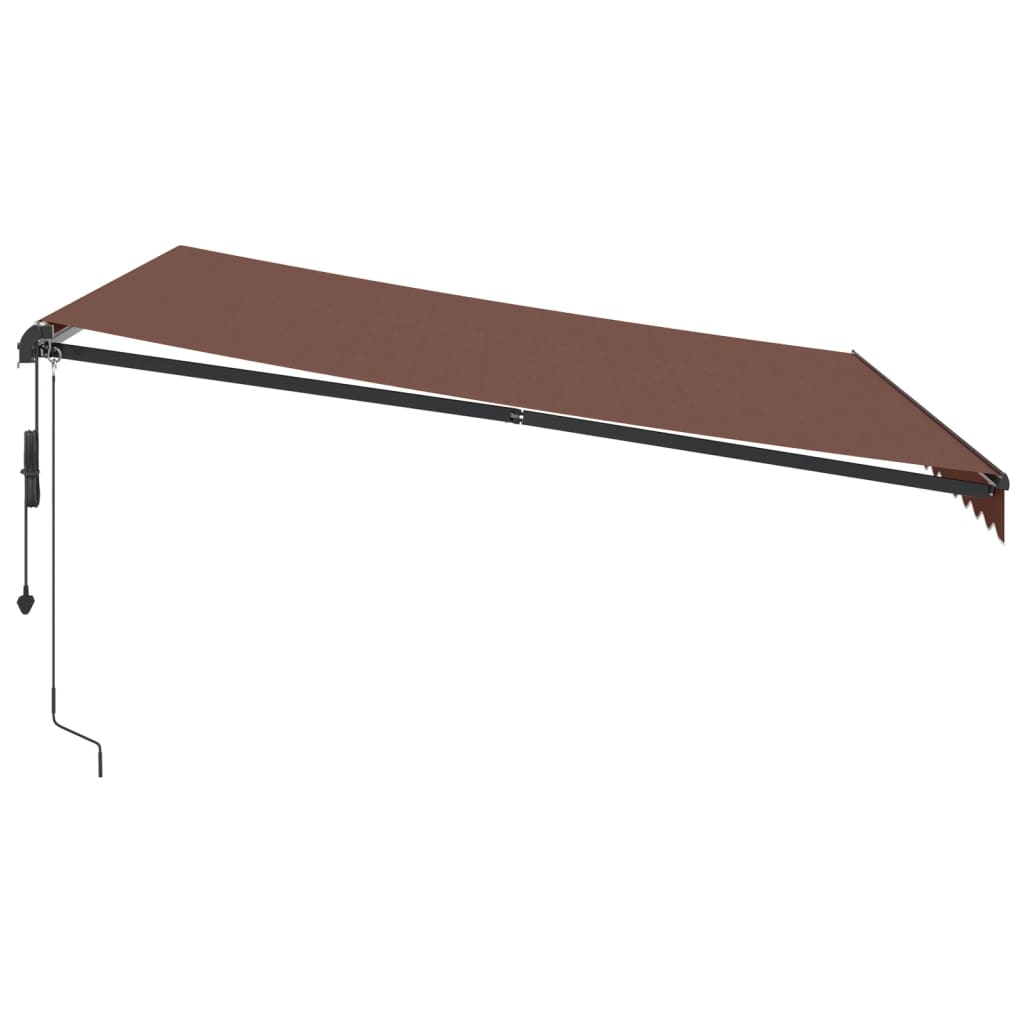 Toldo retrátil automático com luzes LED 400x350 cm castanho