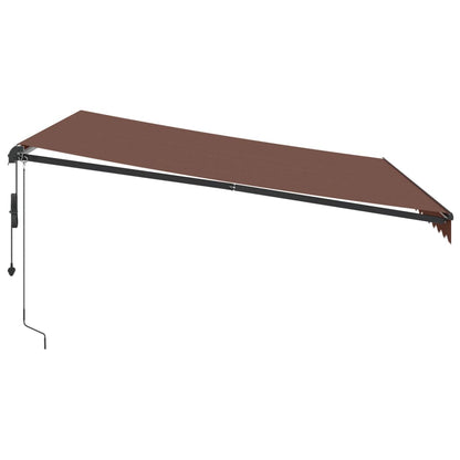 Toldo retrátil automático com luzes LED 400x350 cm castanho