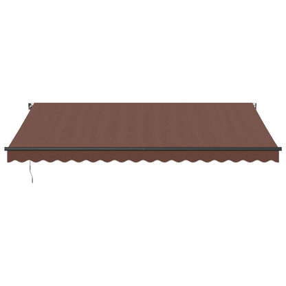 Toldo retrátil manual 450x350 cm castanho