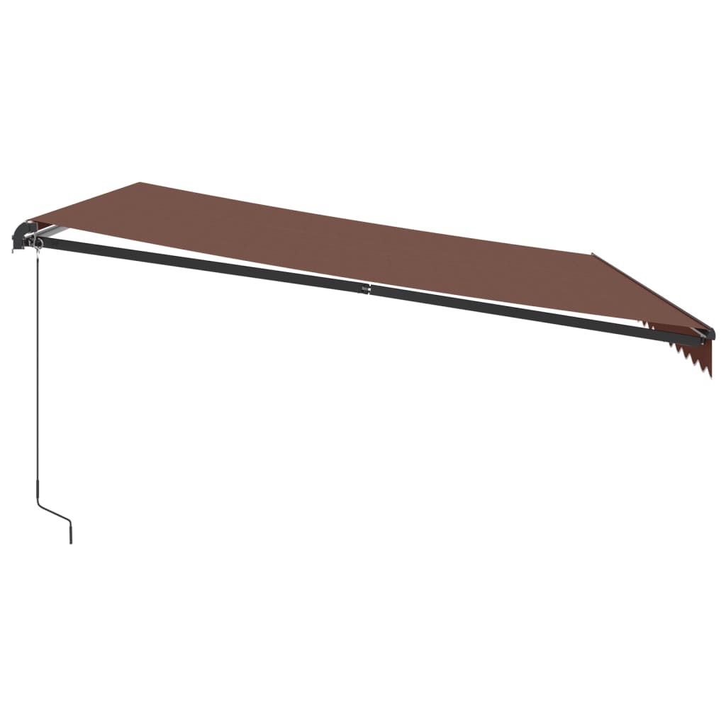 Toldo retrátil manual com luzes LED 450x350 cm castanho