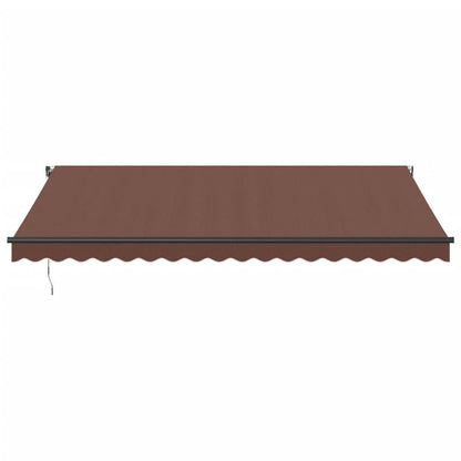 Toldo retrátil automático com luzes LED 450x350 cm castanho