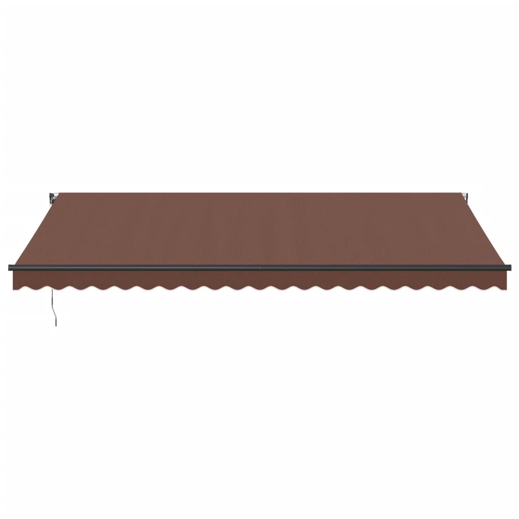 Toldo retrátil automático com luzes LED 500x350 cm castanho