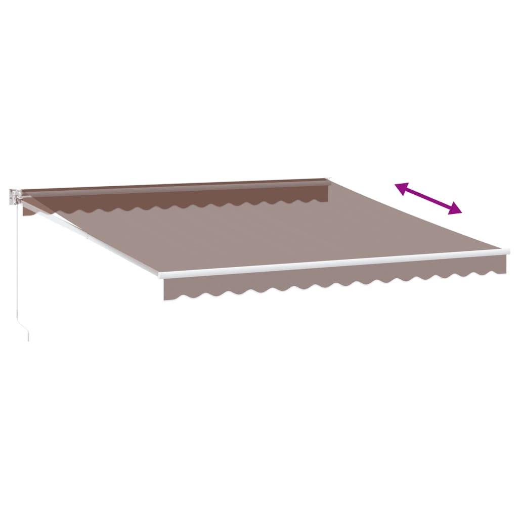 Toldo retrátil manual 400x300 cm castanho