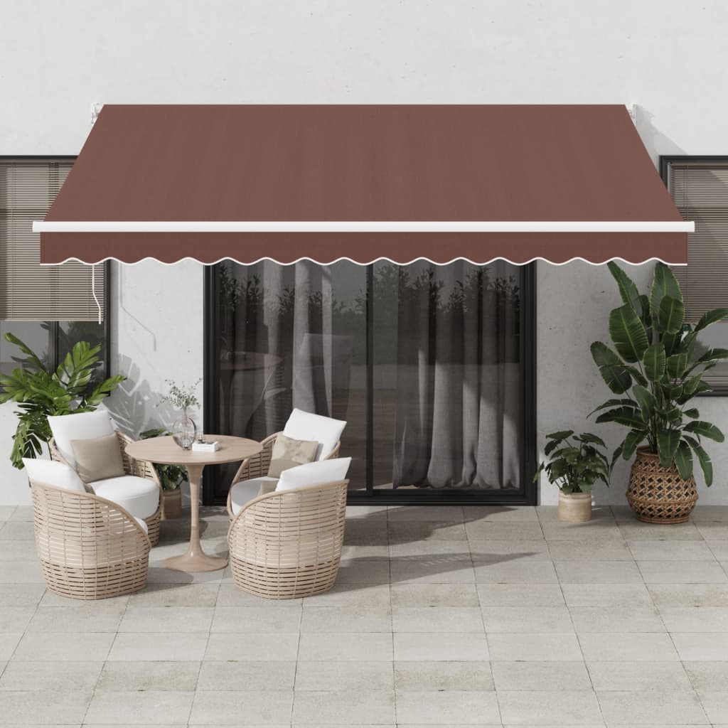 Toldo retrátil automático 400x300 cm castanho