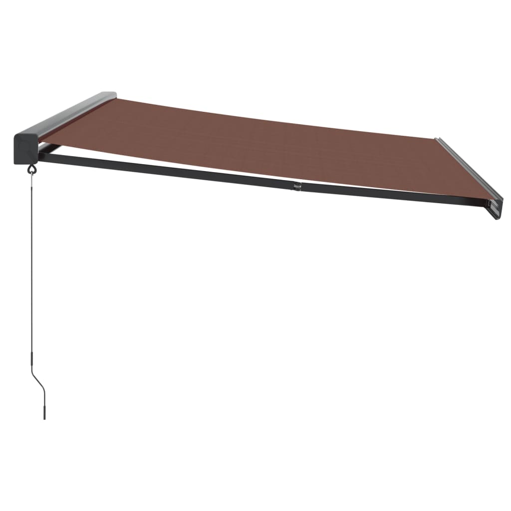 Toldo retrátil manual 450x300 cm castanho