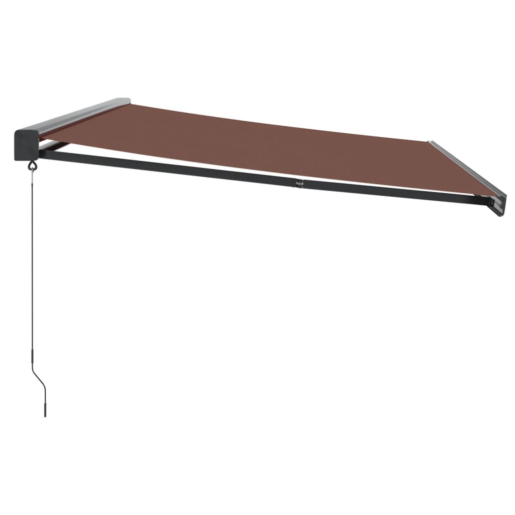 Toldo retrátil manual 500x300 cm castanho