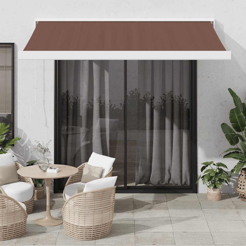 Toldo retrátil automático 350x250 cm castanho